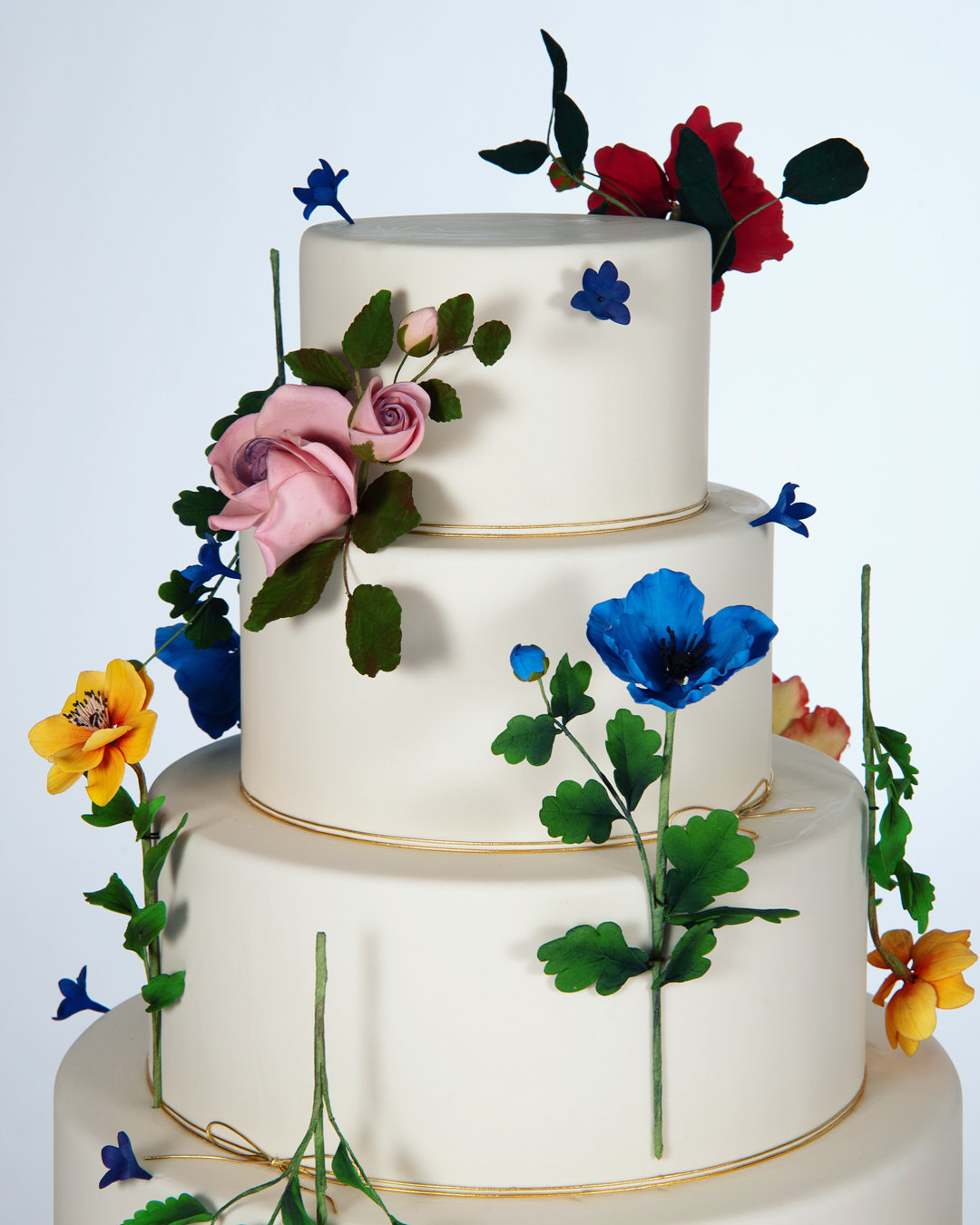 Свадебный торт с цветам 2063